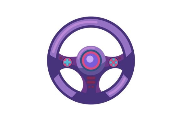 Colorful Computer Joysticks Flat Picture: A Design Asset for Gaming Concepts