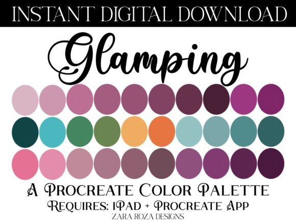 Glamping Procreate Color Palette: Your Digital Aesthetic Toolkit